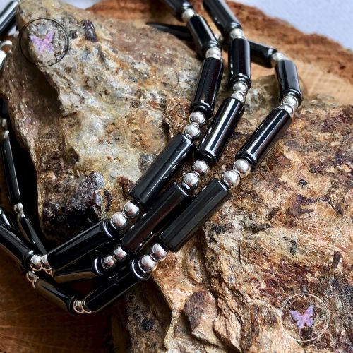 Men’s Silver Hematite Tube Bracelet